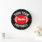 Rode Football - Aangepaste teamnaam & achtergrondk Grote Klok (Huis)