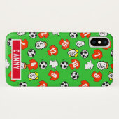 Rode Football Shirten met strippen. Case-Mate iPhone Case (Achterkant (horizontaal))