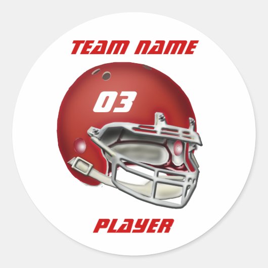 Rode Footballs helm Sticker (Voorkant)