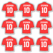 Rode Footballs Shirten Sticker (Voorkant)