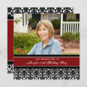 Rode foto 60e verjaardag van uitnodigingen van de  (Voorkant / Achterkant)