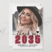 Rode Foto Afstuderen Bedankkaart (Voorkant)