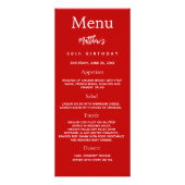 Rode foto leuke weetjes verjaardagsmenu kaart (Voorkant)