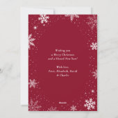 Rode foto Snowflake Believe Feestdagenkaart (Achterkant)