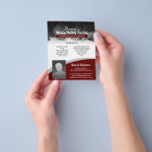 Rode foto van notaris van de ondertekenaar van de  flyer (Hand)