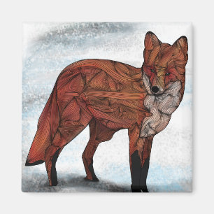 Rode fox magneet