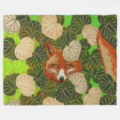 RODE FOX VAN DE GROENE LEAVES EN FOLIAGE FLEECE DEKEN (Voorkant (Horizontaal))