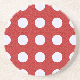 Rode fractalstijl - Witte fractalstijl polka stipp Zandsteen Onderzetter