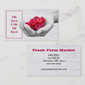 Rode frambozen in Hand Visitekaartje (Voorkant / Achterkant)