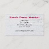 Rode frambozen in Hand Visitekaartje (Achterkant)