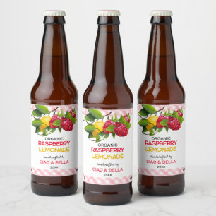 Rode frambozenlimonade bier etiket