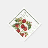 Rode frambozenstengels servet (Hoek)