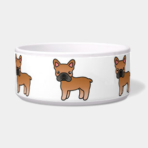 Rode Franse Bulldog Cartoon Hond Voerbakje