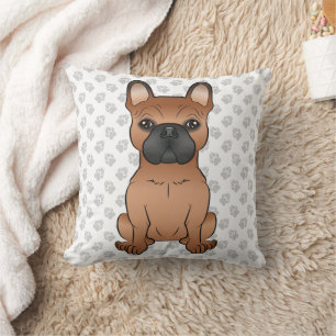 Rode Franse Bulldog / Franse Cartoonhond & Pootjes Kussen