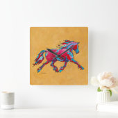 Rode Friesian wandklok Vierkante Klok (Huis)