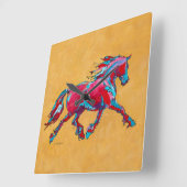 Rode Friesian wandklok Vierkante Klok (Hoek)