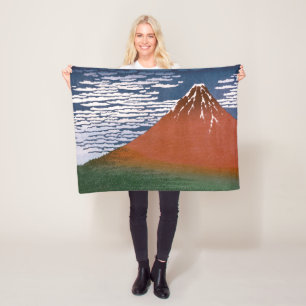 Rode Fuji, vulkaan Aka Fujiyama Katsushika Hokusai Fleece Deken