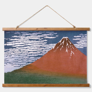 Rode Fuji, vulkaan Aka Fujiyama Katsushika Hokusai Hangend Wandkleed