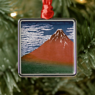Rode Fuji, vulkaan Aka Fujiyama Katsushika Hokusai Metalen Ornament