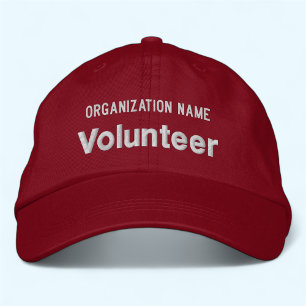 Rode Geborduurde Volunteershoedje Aangepaste Baseb Pet