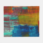RODE GEEL BLAUW EN WITTE ABSTRACTE SCHIJVEN FLEECE DEKEN (Voorkant (Horizontaal))