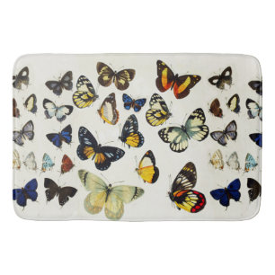 RODE GEEL BLAUW WITTE BUTTERFLIES Beauty Natuur Badmat