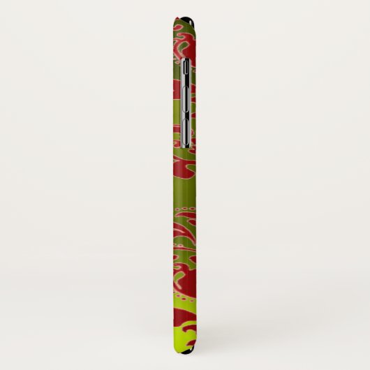 RODE GEEL DAMASKMONOGRAM Case-Mate iPhone CASE (Achterkant/links)