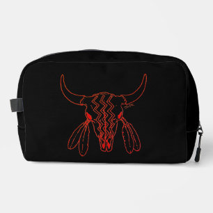 Rode Geest Dans Bizon lijn zwarte dopp kit Toilettasje