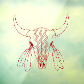 Rode Geest Dans Buffel ondoorzichtig raamsticker (Vel 3)