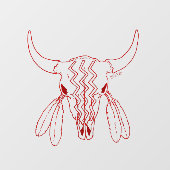 Rode Geest Dans Buffel ondoorzichtig raamsticker (Vel)