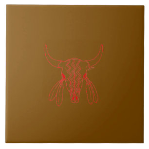 Rode Geest Danst Buffalo bruine grote tegel Tegeltje