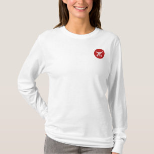 Rode Geesten Dans Bizon cirkel witte lange mouwen T-shirt