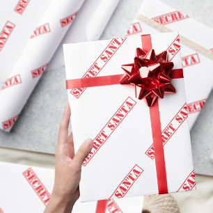 Rode Geheime Kerstman Tekst Kerstverpakking Papier