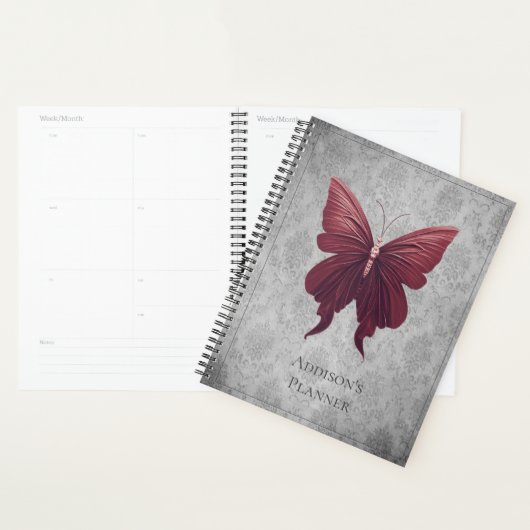 Rode gejuwelde vlinder planner (Display)