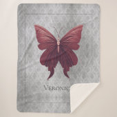 Rode gejuwelde vlinder sherpa deken (Voorkant)