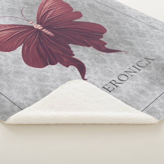 Rode gejuwelde vlinder sherpa deken (3/4)