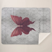 Rode gejuwelde vlinder sherpa deken (Voorkant (horizontaal))