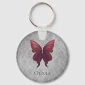 Rode gejuwelde vlinder sleutelhanger (Voorkant)