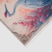 Rode gekroonde kraan aquarel tissuepapier (Detail)