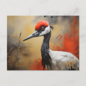 Rode gekroonde kraan close-up briefkaart (Voorkant)