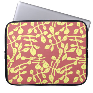 Rode & Gele Blad Design Laptop Neopreen Hoes