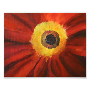 Rode Gele Bloem Kunst Kodak Fotopapier Foto Afdruk