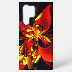 Rode Gele Bloemige Moderne Abstracte Kunstpatroon Samsung Galaxy Hoesje