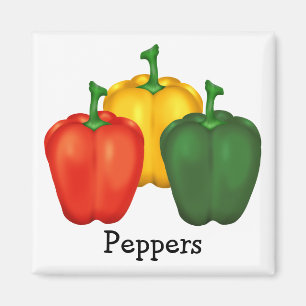 Rode, gele en groene paprika's magneet