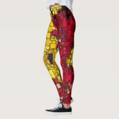 Rode, gele en schaduwen van gouden mini-dozen leggings (Links)