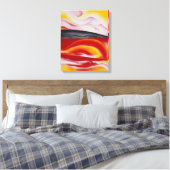 Rode, gele en zwarte streep | Georgia O'Keeffe | Canvas Afdruk (Insitu (Slaapkamer))