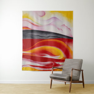 Rode, gele en zwarte streep   Georgia O'Keeffe   Wandkleed