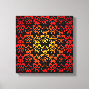 Rode, gele en zwarte vocht canvas afdruk