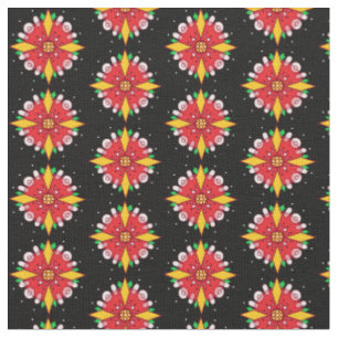 Rode Gele Floral Stof