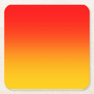 Rode gele gradiënt vierkante kartonnen onderzetter